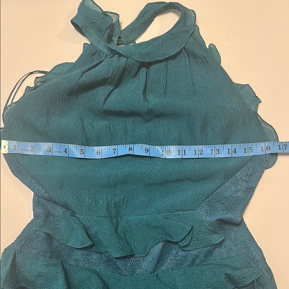 Teal Sleeveless Ruffle Dress - Picture 6 of 11